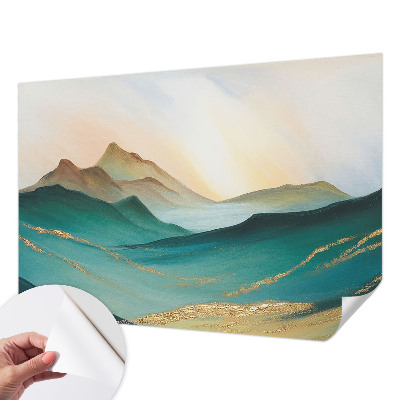 Removable wall mural wallpaper featuring a peaceful landscape motif