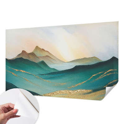 Removable wall mural wallpaper featuring a peaceful landscape motif