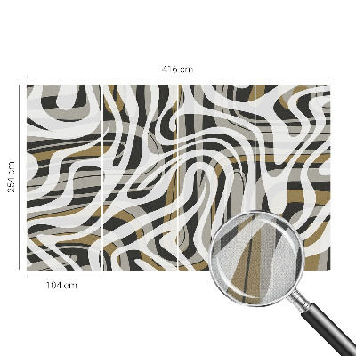 Peel and stick wall mural for living room with an abstract lines design