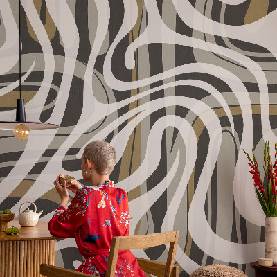 Peel and stick wall mural for living room Abstract lines