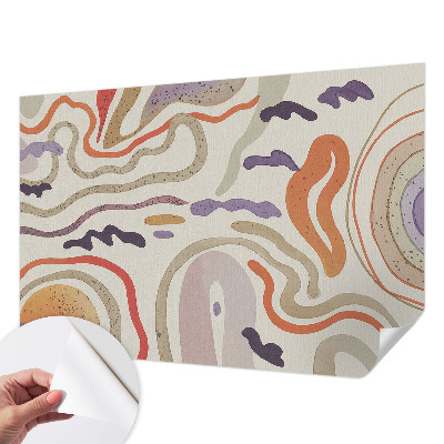 Children's wall mural with abstract pattern