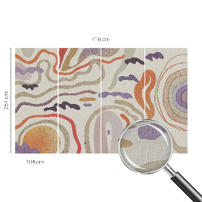 Children's wall mural with abstract pattern