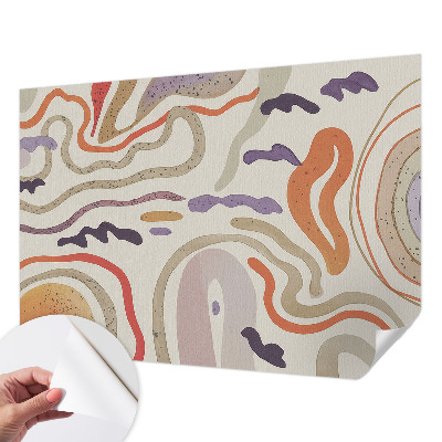Children's wall mural with abstract pattern