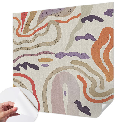 Children's wall mural with abstract pattern