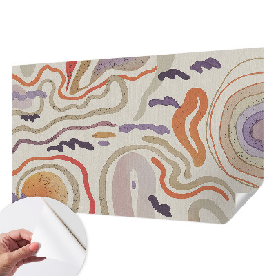 Children's wall mural with abstract pattern