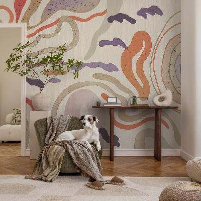 Children's wall mural with abstract pattern