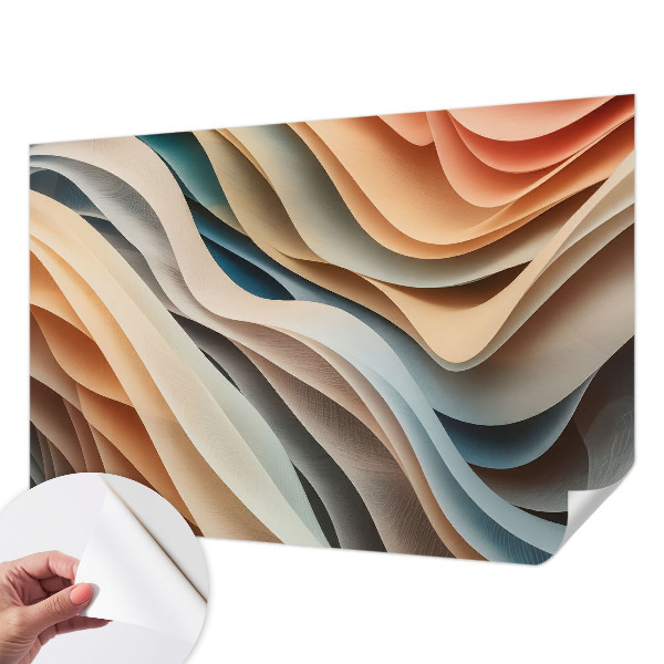 Peel and stick wall mural for kids' room with wavy forms design