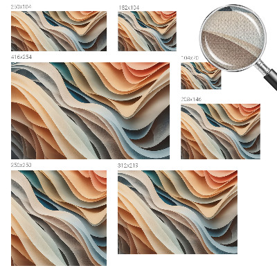 Peel and stick wall mural for kids' room with wavy forms design