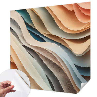 Peel and stick wall mural for kids' room with wavy forms design