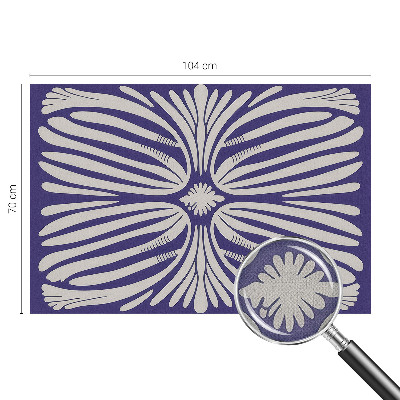 Nursery wall mural with a symmetrical floral pattern