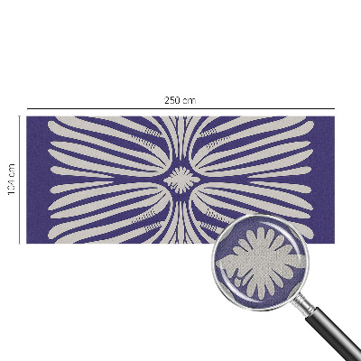 Nursery wall mural with a symmetrical floral pattern