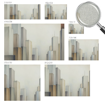 3D wall mural with a city skyscraper design