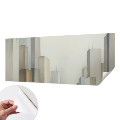 3D wall mural with a city skyscraper design