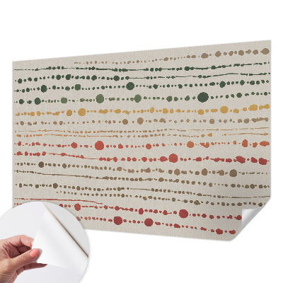 Peel and stick wallpaper mural with a colorful dotted pattern