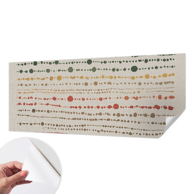 Peel and stick wallpaper mural with a colorful dotted pattern