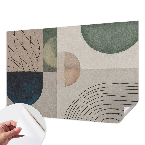 Peel and stick wall mural with a geometric forms design