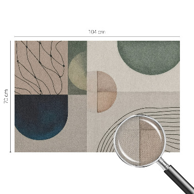 Peel and stick wall mural with a geometric forms design