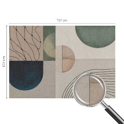 Peel and stick wall mural with a geometric forms design
