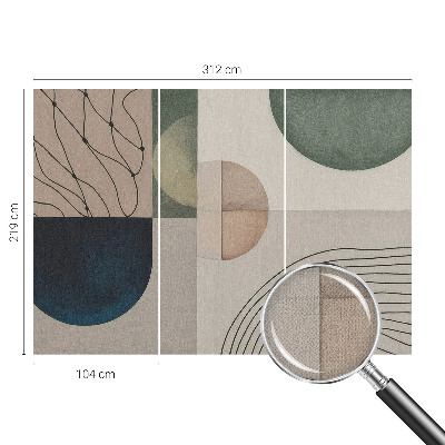 Peel and stick wall mural with a geometric forms design