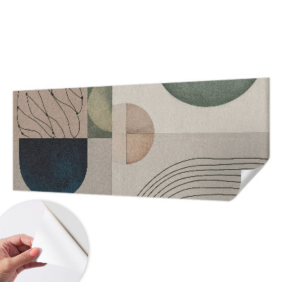 Peel and stick wall mural with a geometric forms design