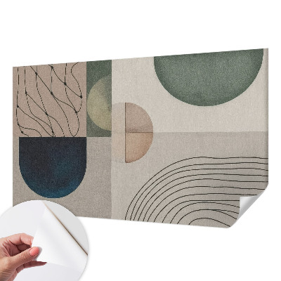 Peel and stick wall mural with a geometric forms design