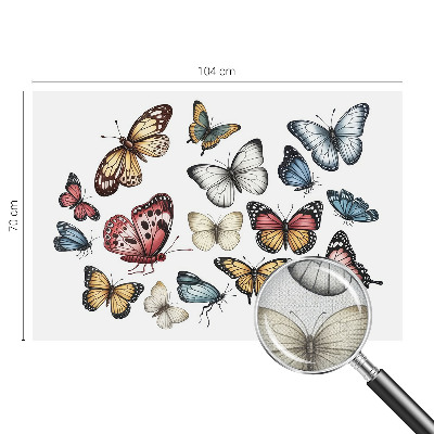 Self-adhesive wall mural with a paradise butterflies motif