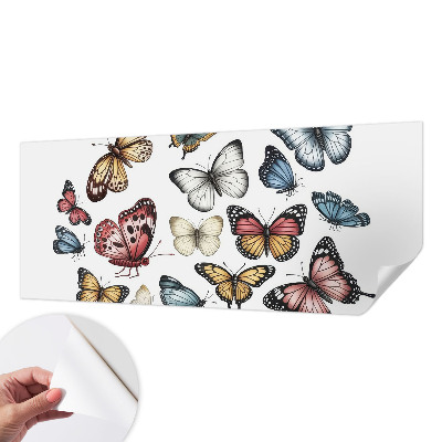 Self-adhesive wall mural with a paradise butterflies motif