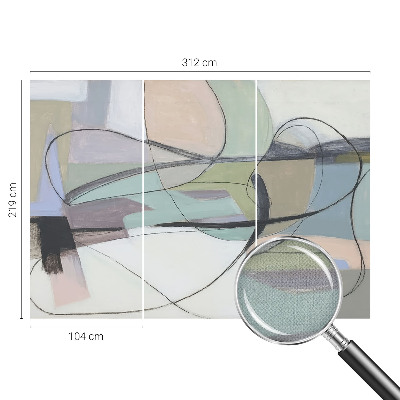 Self-adhesive photo wallpaper with a pastel lines pattern