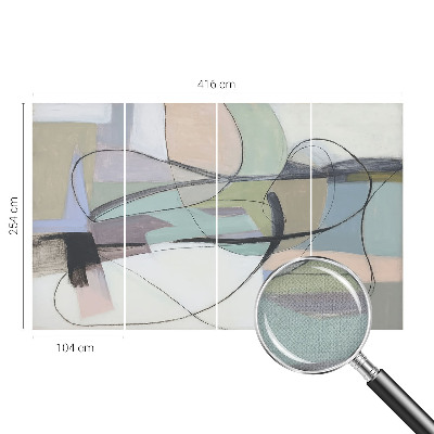 Self-adhesive photo wallpaper with a pastel lines pattern