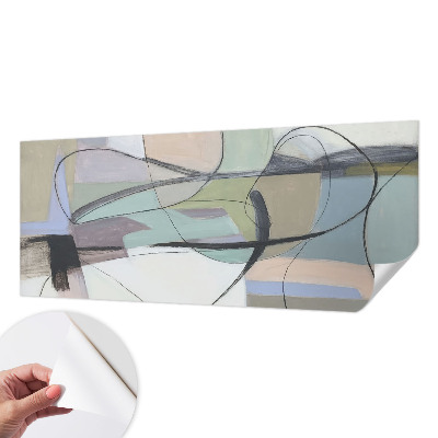 Self-adhesive photo wallpaper with a pastel lines pattern