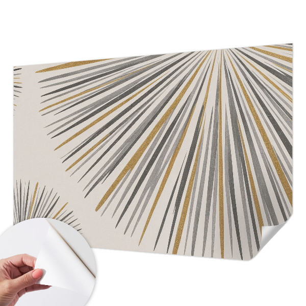 Stick-on wall mural with a geometric fan pattern