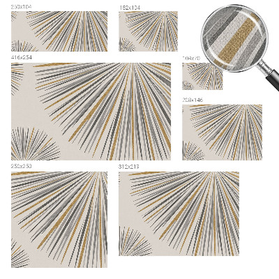 Stick-on wall mural with a geometric fan pattern