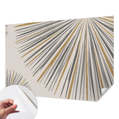 Stick-on wall mural with a geometric fan pattern