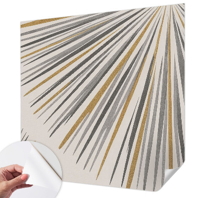Stick-on wall mural with a geometric fan pattern