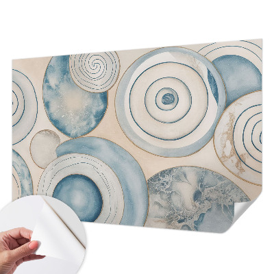 Peel and stick wall mural for living room with a spiral vortex design