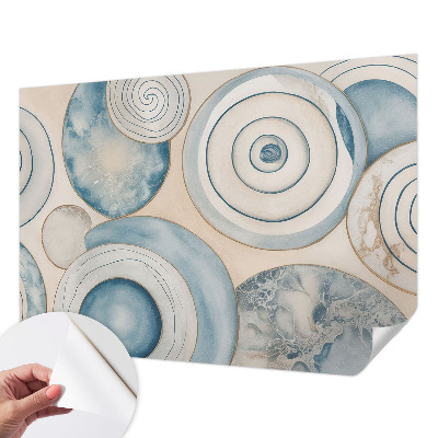 Peel and stick wall mural for living room with a spiral vortex design