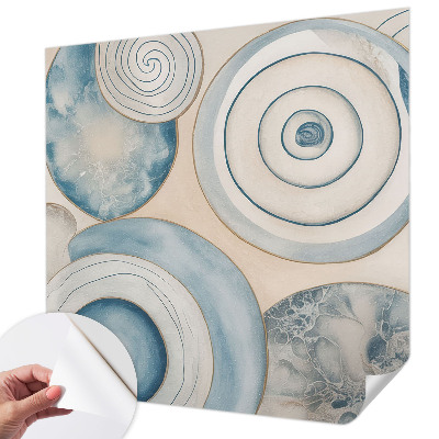 Peel and stick wall mural for living room with a spiral vortex design