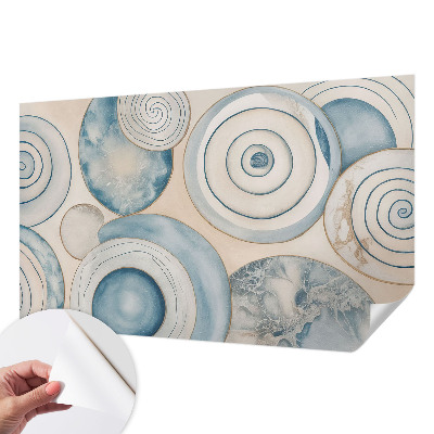 Peel and stick wall mural for living room with a spiral vortex design