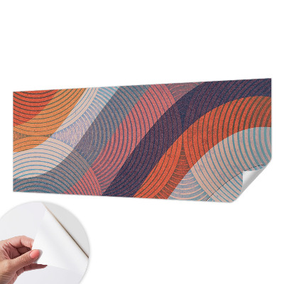 Removable wall mural wallpaper with a colorful waves design