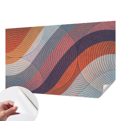 Removable wall mural wallpaper Colorful waves