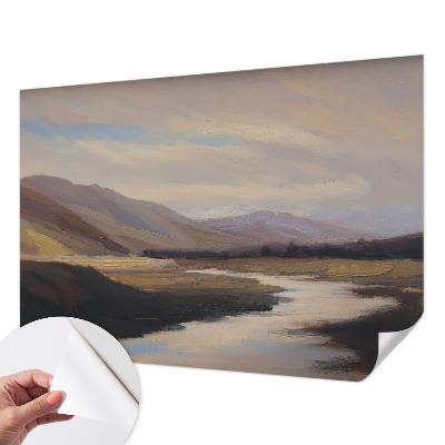 Removable wall mural featuring a natural, peaceful landscape