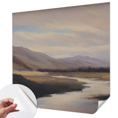 Removable wall mural featuring a natural, peaceful landscape