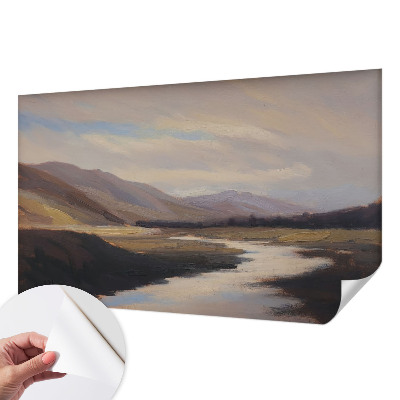 Removable wall mural featuring a natural, peaceful landscape