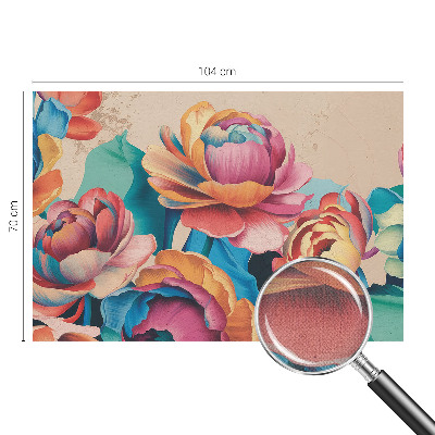 Nursery wall mural with a floral harmony design