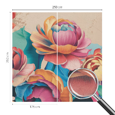 Nursery wall mural with a floral harmony design