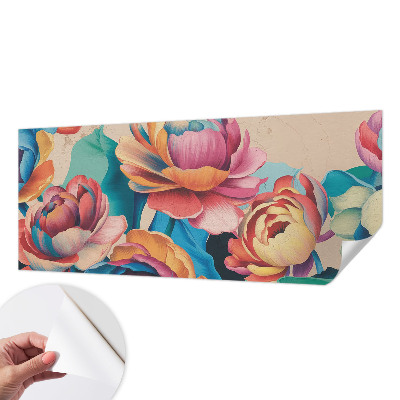 Nursery wall mural with a floral harmony design