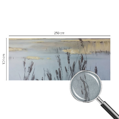 3D wall mural featuring a calm lake scene