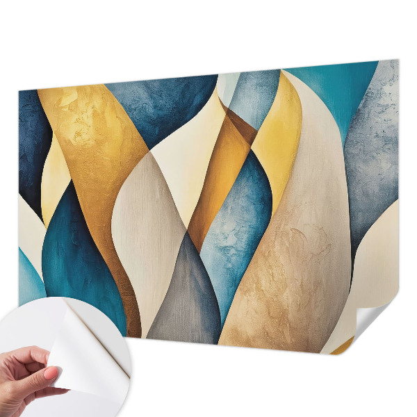 Peel and stick wall mural with a wavy abstract design