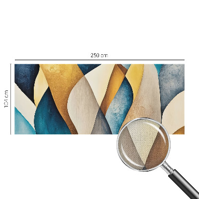 Peel and stick wall mural with a wavy abstract design