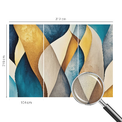 Peel and stick wall mural with a wavy abstract design